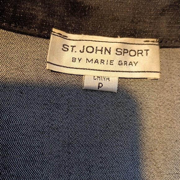 St John Sport Lightweight Denim Black Zip Jacket with Gold Hardware | Size P - Picture 8 of 10